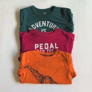 3-pack mixed brands graphic long sleeve shirt bundle lot 12-18 months baby boy